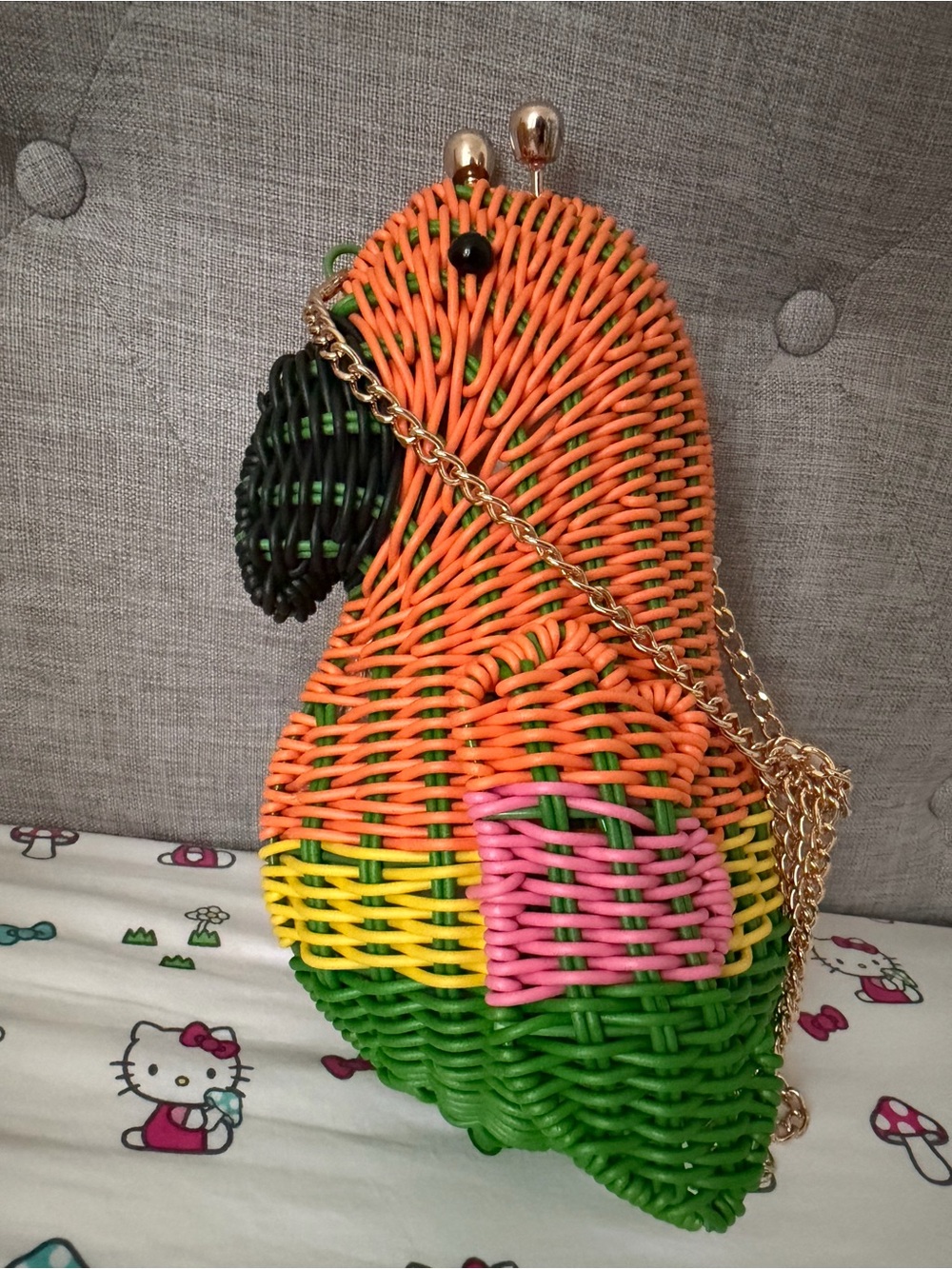 NWT Tommy Bahama Tik tok viral parrot wicker bag purse with chain